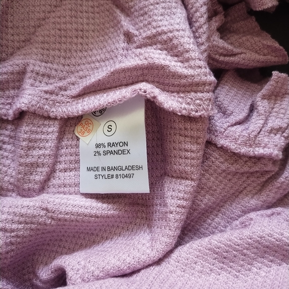 Fashion Nova Ruffle Trim Waffle Thermal Purple Lounge Shorts - Picture 6 of 6